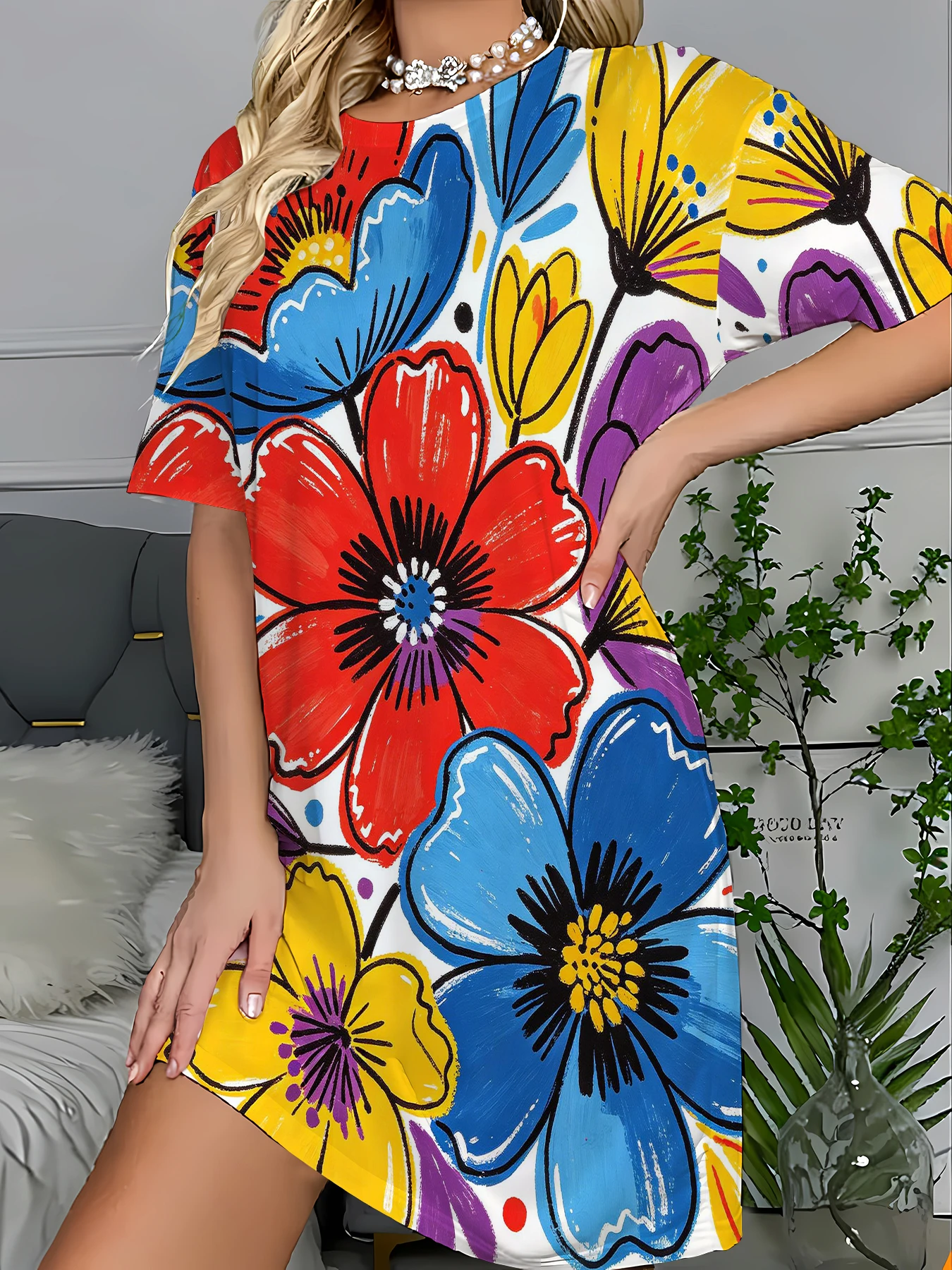 Y2K Graphic Print Sleep T-Shirt Dress Women Polyester Knit Nightgown
Y2K Graphic Print Sleep T-Shirt Dress Women Polyester Knit Nightgown
