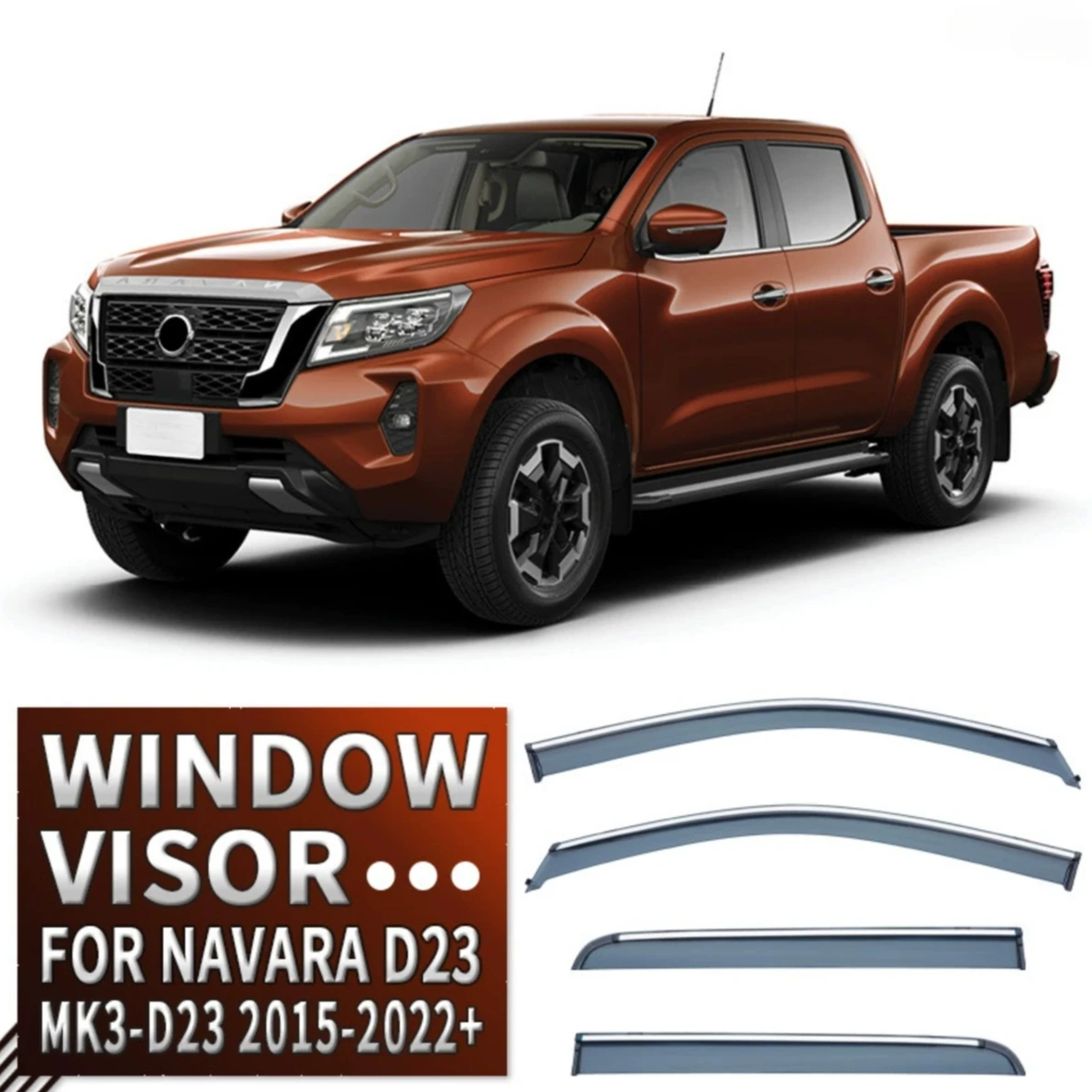 Chrome Strips Rain Guards for NISSAN Navara MK3-D23 2015-2022 Door Visor Vent Shades Ventvisor Window Visor Cars Accessories
Chrome Strips Rain Guards for NISSAN Navara MK3-D23 2015-2022 Door Visor Vent Shades Ventvisor Window Visor Cars Accessories