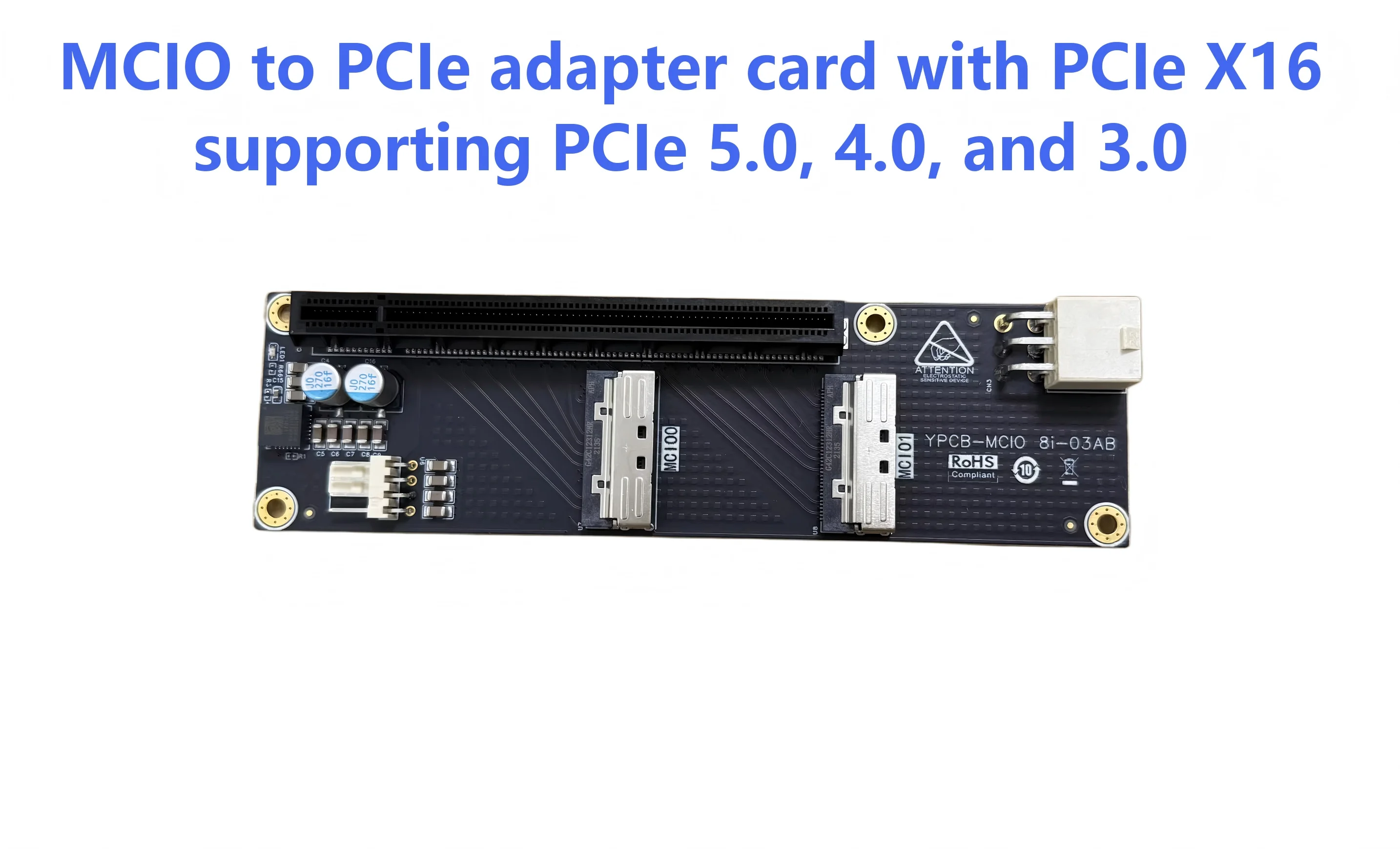Адаптерная карта MCIO-PCIe с поддержкой PCIe X16, совместимая с PCIe 5.0, 4.0 и 3.0
Адаптерная карта MCIO-PCIe с поддержкой PCIe X16, совместимая с PCIe 5.0, 4.0 и 3.0