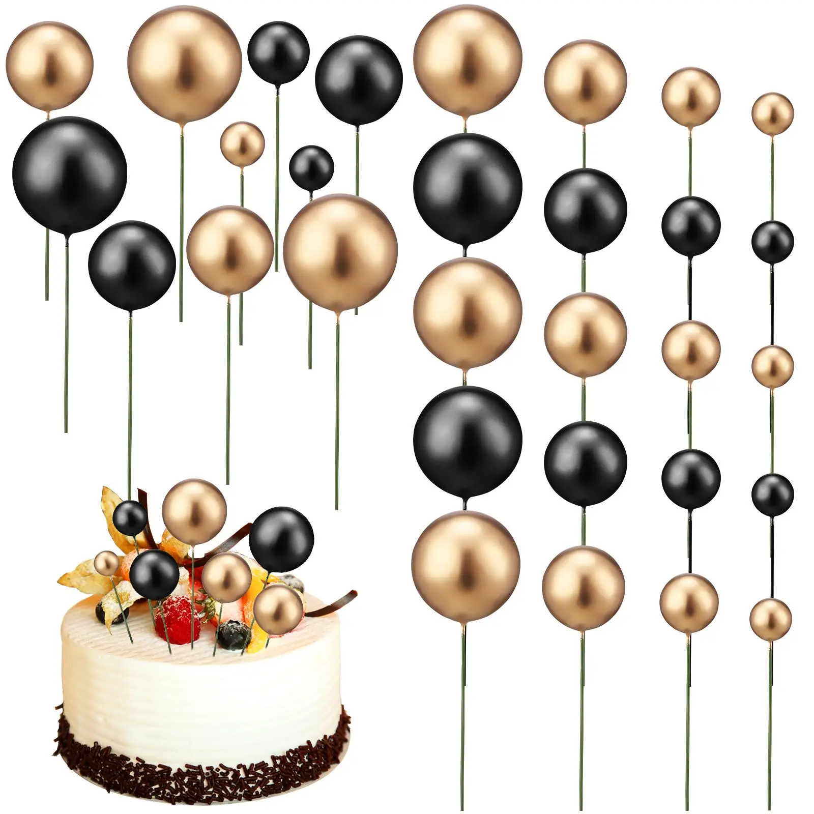 30 Pcs Small Mixed Gold and Silver Ball Decorative Inserts Father Cake Ornament Metal Pick
30 Pcs Small Mixed Gold and Silver Ball Decorative Inserts Father Cake Ornament Metal Pick