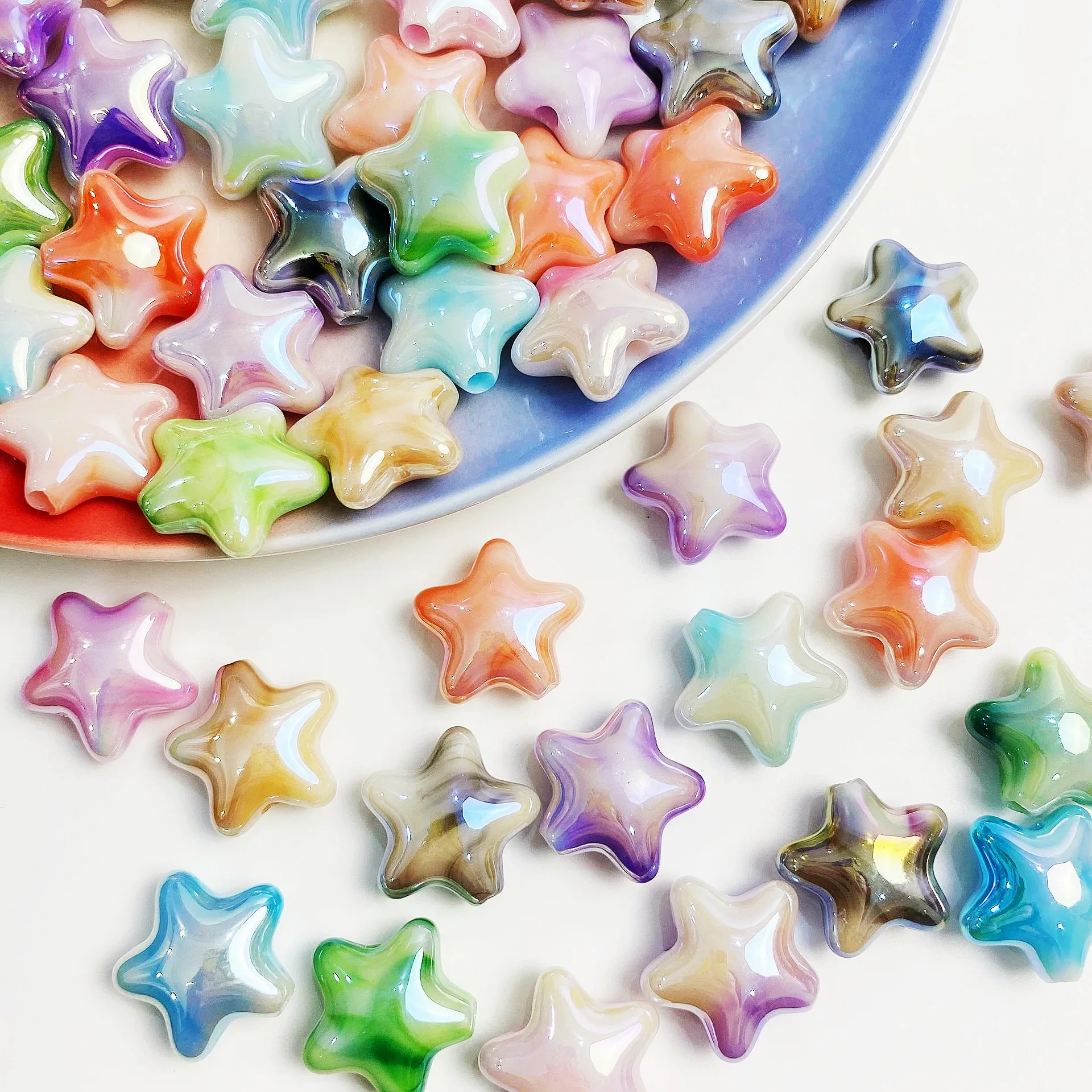 80pcs 22mm Double Colors Pearl Style UV AB Coated Cute Star Acrylic Beads Fit Bracelet Necklace Earring Bubblegum Ornament DIY
80pcs 22mm Double Colors Pearl Style UV AB Coated Cute Star Acrylic Beads Fit Bracelet Necklace Earring Bubblegum Ornament DIY