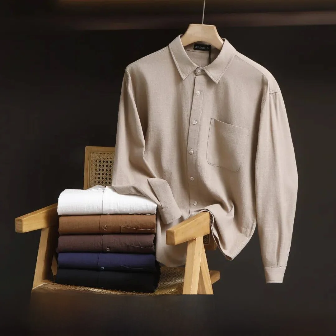 Washed Cotton Long Sleeve Men's Shirt Breathable Comfortable Spring Fashion Casual Style Button Closure Pure Color
Washed Cotton Long Sleeve Men's Shirt Breathable Comfortable Spring Fashion Casual Style Button Closure Pure Color