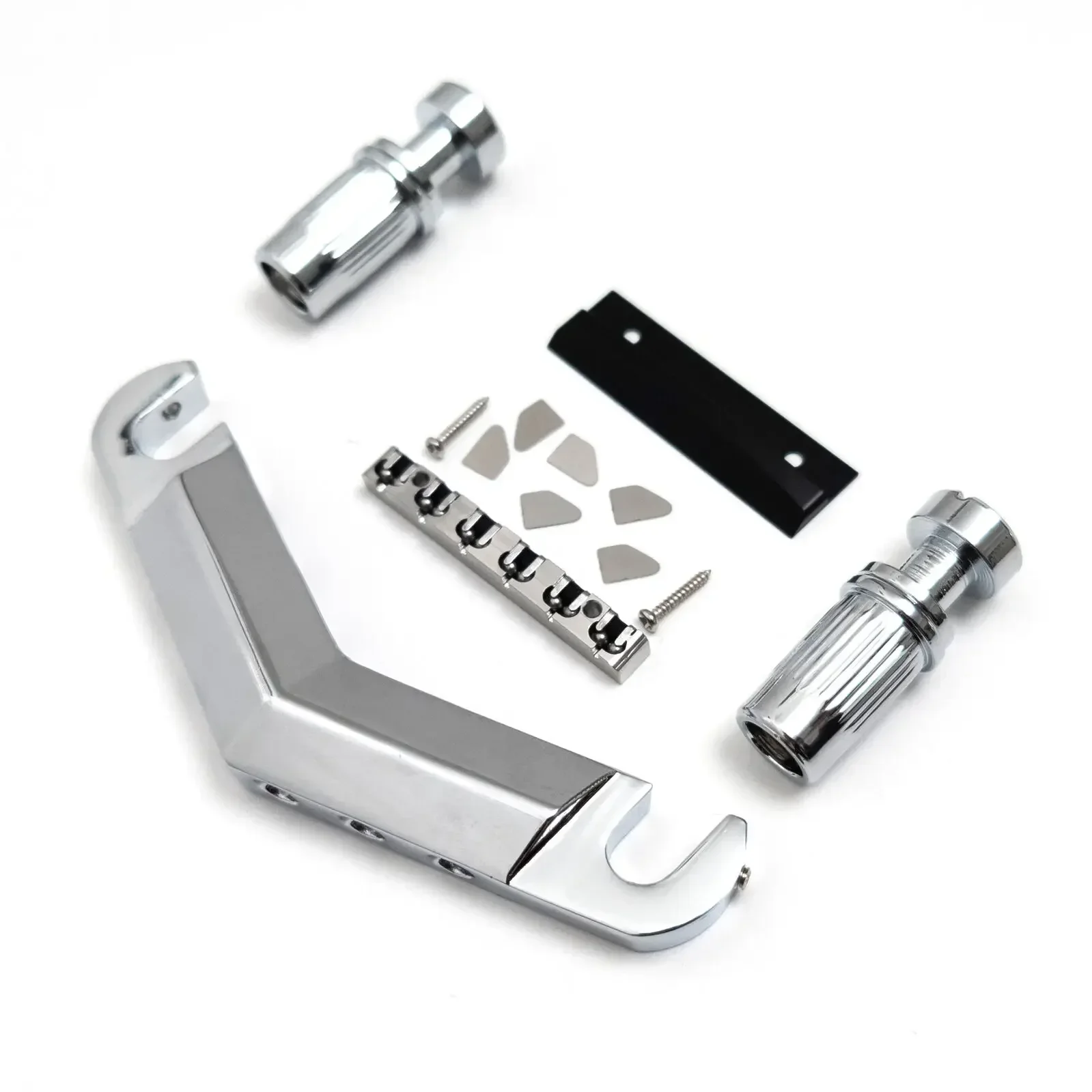 Yumiya Guitar Stop Bar Tailpiece with Stainless Steel LSR Roller Nut – For LP SG Electric Guitars Replacement
Yumiya Guitar Stop Bar Tailpiece with Stainless Steel LSR Roller Nut – For LP SG Electric Guitars Replacement