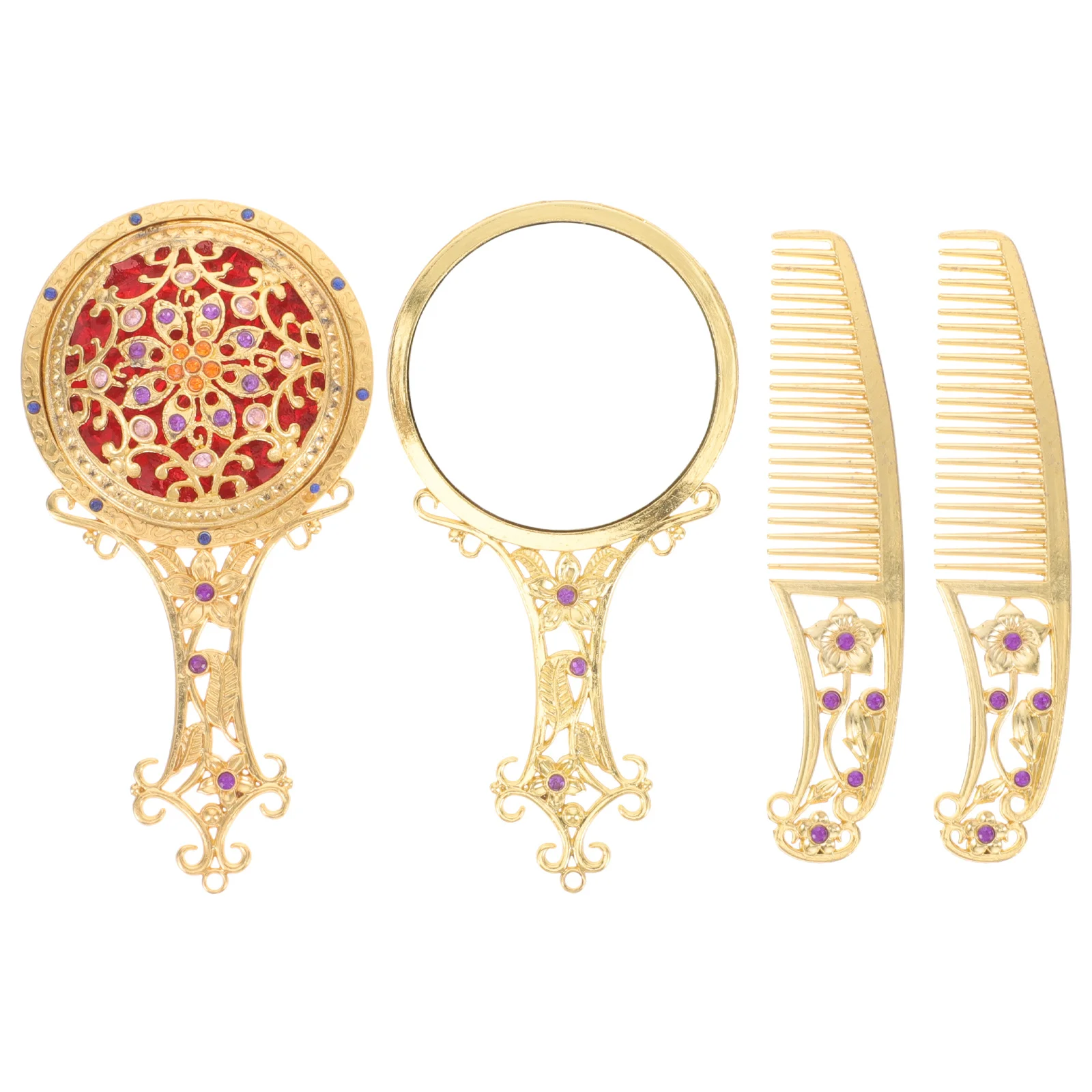 Vintage Handheld Mirror Comb Set Delicate Pattern Design for Indoor Outdoor Use Travel Party Wedding Gifts
Vintage Handheld Mirror Comb Set Delicate Pattern Design for Indoor Outdoor Use Travel Party Wedding Gifts