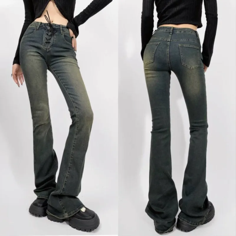 Spice Girl Sexy Waist Strap Slightly Pulled Jeans Women's Autumn Retro Washed Old Slim-fitting Legs Long Mopping Pants Trousers
Spice Girl Sexy Waist Strap Slightly Pulled Jeans Women's Autumn Retro Washed Old Slim-fitting Legs Long Mopping Pants Trousers