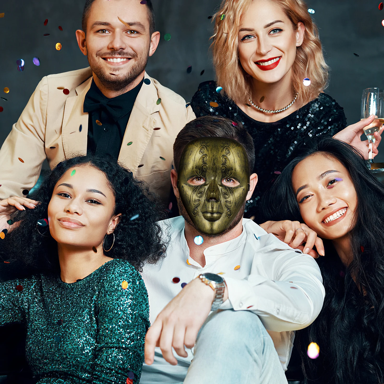 Vintage Unique Full Face Mask Solid Plastic Venetian Masquerade Party Mask Cosplay Festival Accessory Party Accessory
Vintage Unique Full Face Mask Solid Plastic Venetian Masquerade Party Mask Cosplay Festival Accessory Party Accessory