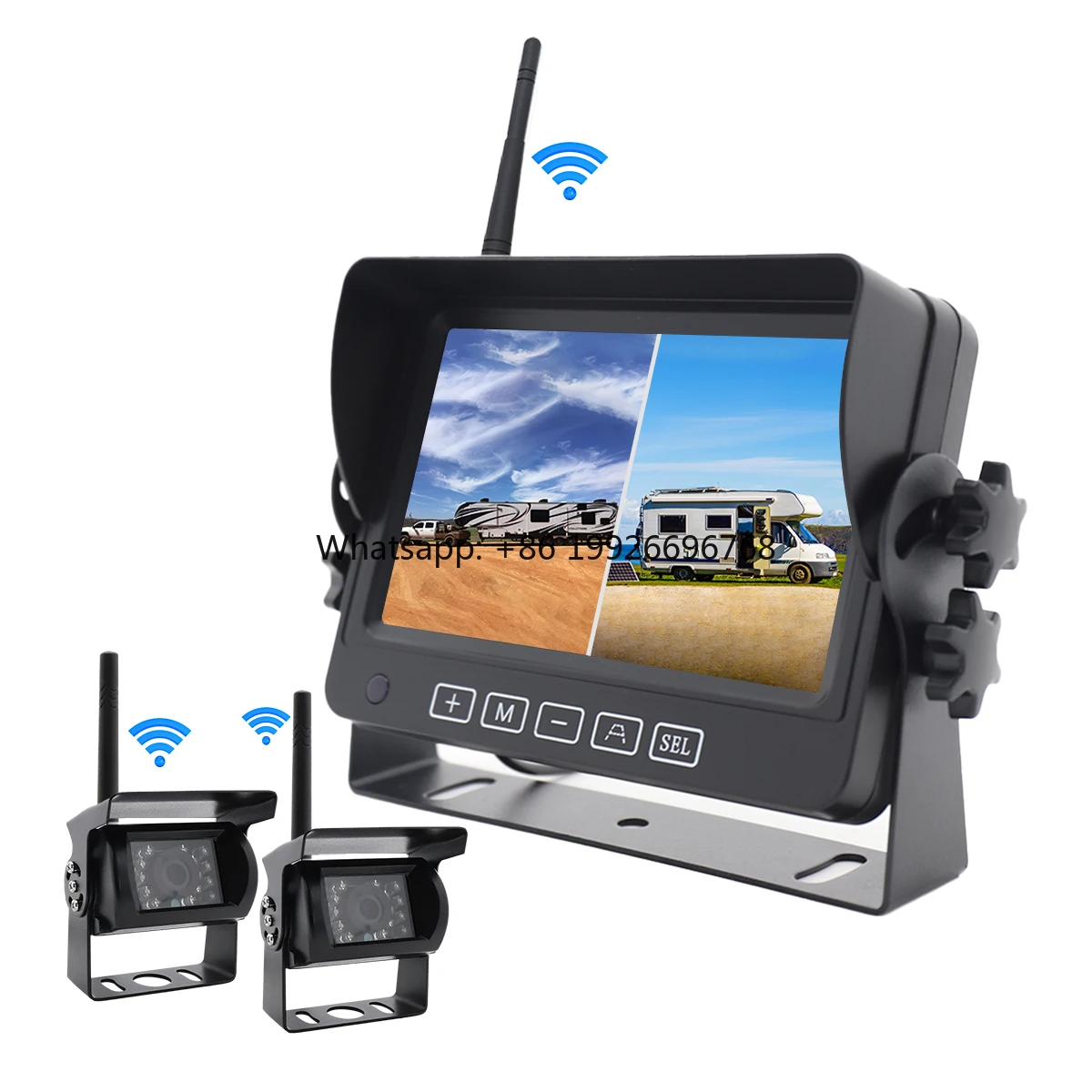 2.4g 500M Transmitting Distnace Wireless Car Rear View Cam IR Night Vision Bus Truck RV Reverse Camera with 5 Inch Camera System
2.4g 500M Transmitting Distnace Wireless Car Rear View Cam IR Night Vision Bus Truck RV Reverse Camera with 5 Inch Camera System