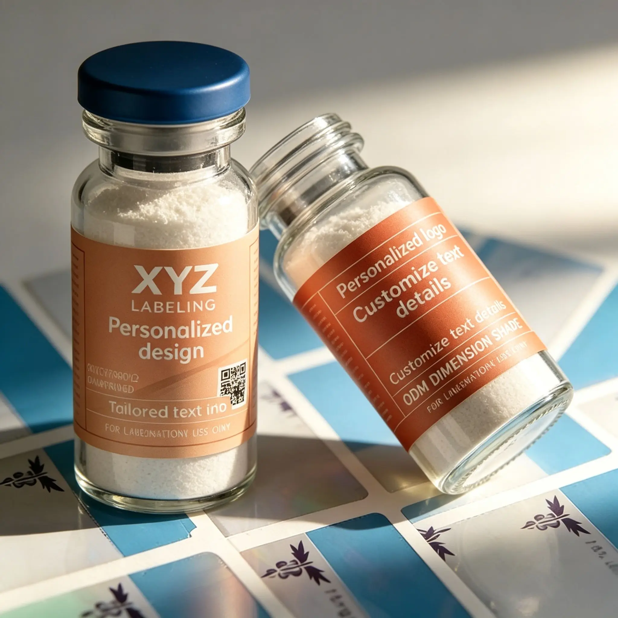 Custom Waterproof Vinyl Peptide Labels for 3ml 10ml 15ml Cosmetic Powder Bottles
Custom Waterproof Vinyl Peptide Labels for 3ml 10ml 15ml Cosmetic Powder Bottles