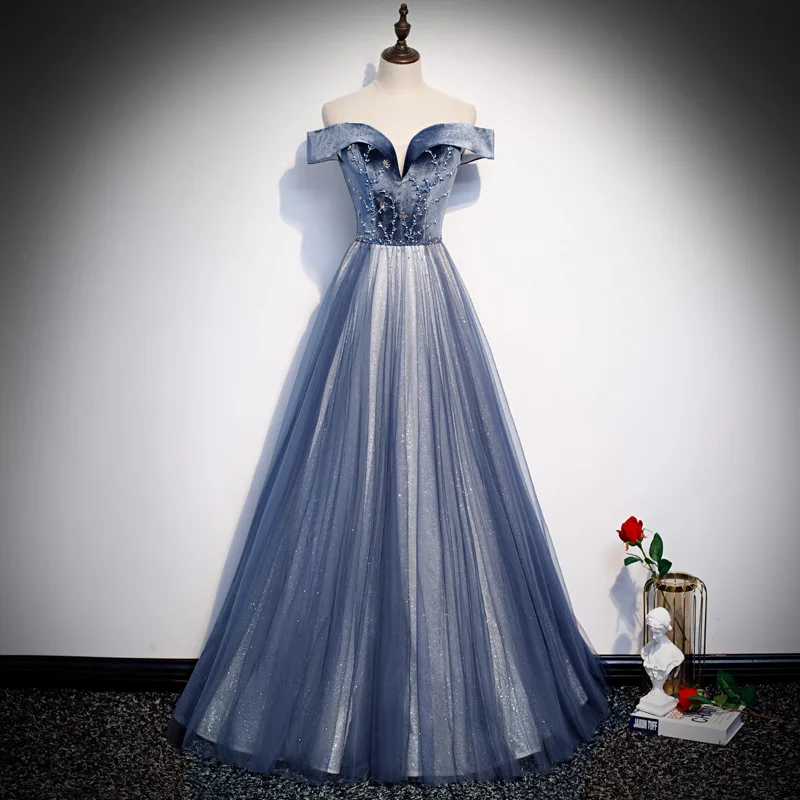 A Line Women Evening Dresses Beads Tulle Prom Birthday Party Gowns Formal Occasion robes de soirée
A Line Women Evening Dresses Beads Tulle Prom Birthday Party Gowns Formal Occasion robes de soirée
