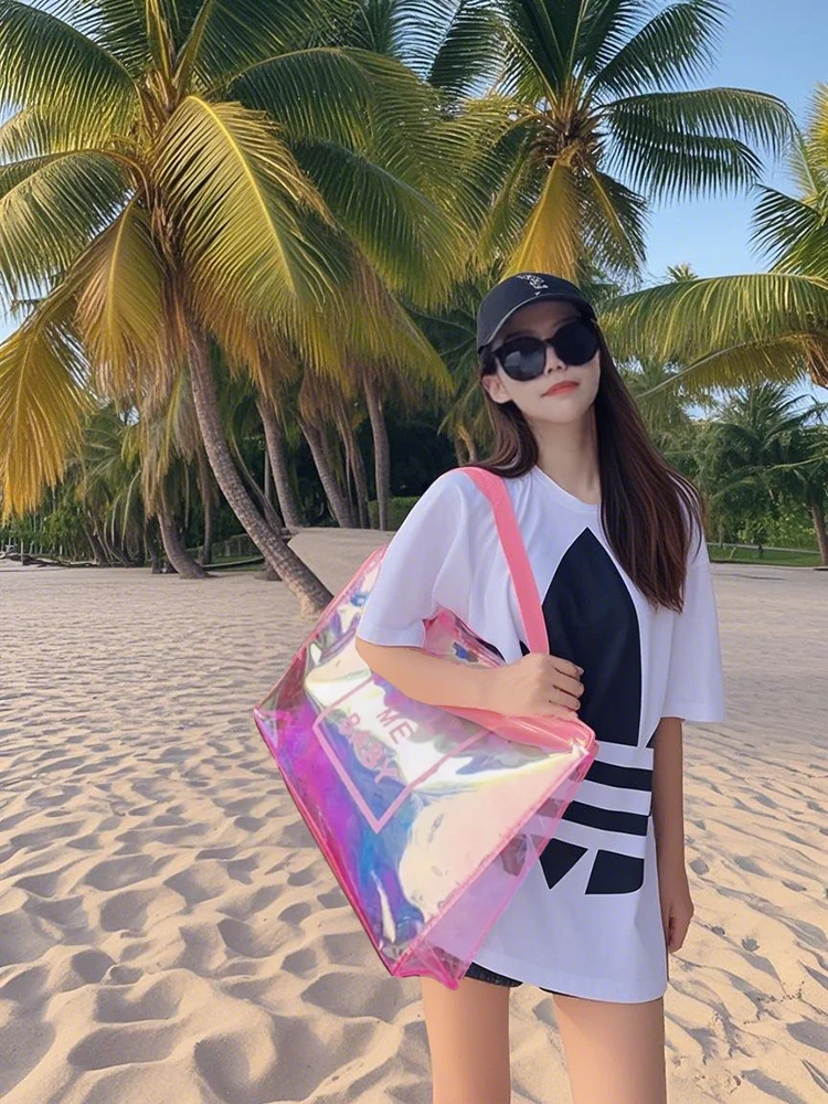 Transparent Jelly Storage Bag Women's op Bag Beach Tote Handbag Single oulder Bag Dry Wet Separation Large Bag
Transparent Jelly Storage Bag Women's op Bag Beach Tote Handbag Single oulder Bag Dry Wet Separation Large Bag