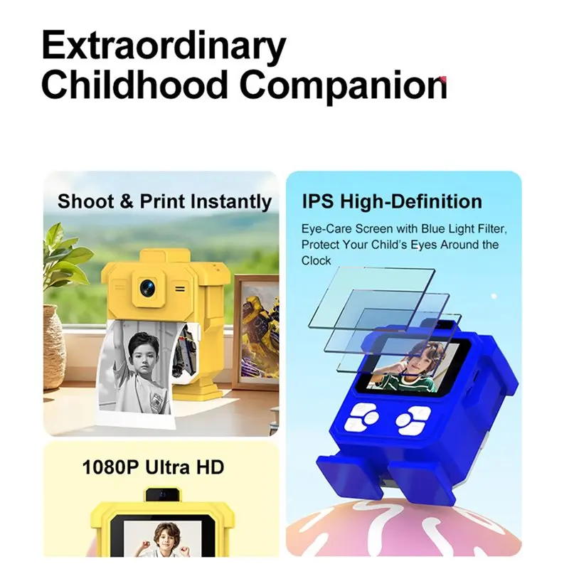 [EYEL!NEW!】 Mini Children' S Camera 48MP Cute High Definition Thermal Printer Dual HD Sensors 16X Zoom Power 1080P Ultra HD Vide
[EYEL!NEW!】 Mini Children' S Camera 48MP Cute High Definition Thermal Printer Dual HD Sensors 16X Zoom Power 1080P Ultra HD Vide