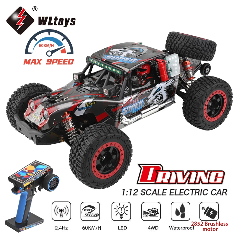 WLtoys 124028 RC Car 1:12 60KM/H 4WD Remote Control Cars With LED High Speed Drift Monster 4x4 Off-road Vehicle for Adults Kids
WLtoys 124028 RC Car 1:12 60KM/H 4WD Remote Control Cars With LED High Speed Drift Monster 4x4 Off-road Vehicle for Adults Kids