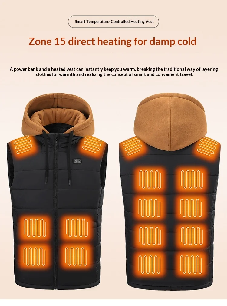 15 Zone Heated Vest Smart USB Winter Rechargeable for Men Women Hooded Thermal Waistcoat Body Warmer
15 Zone Heated Vest Smart USB Winter Rechargeable for Men Women Hooded Thermal Waistcoat Body Warmer