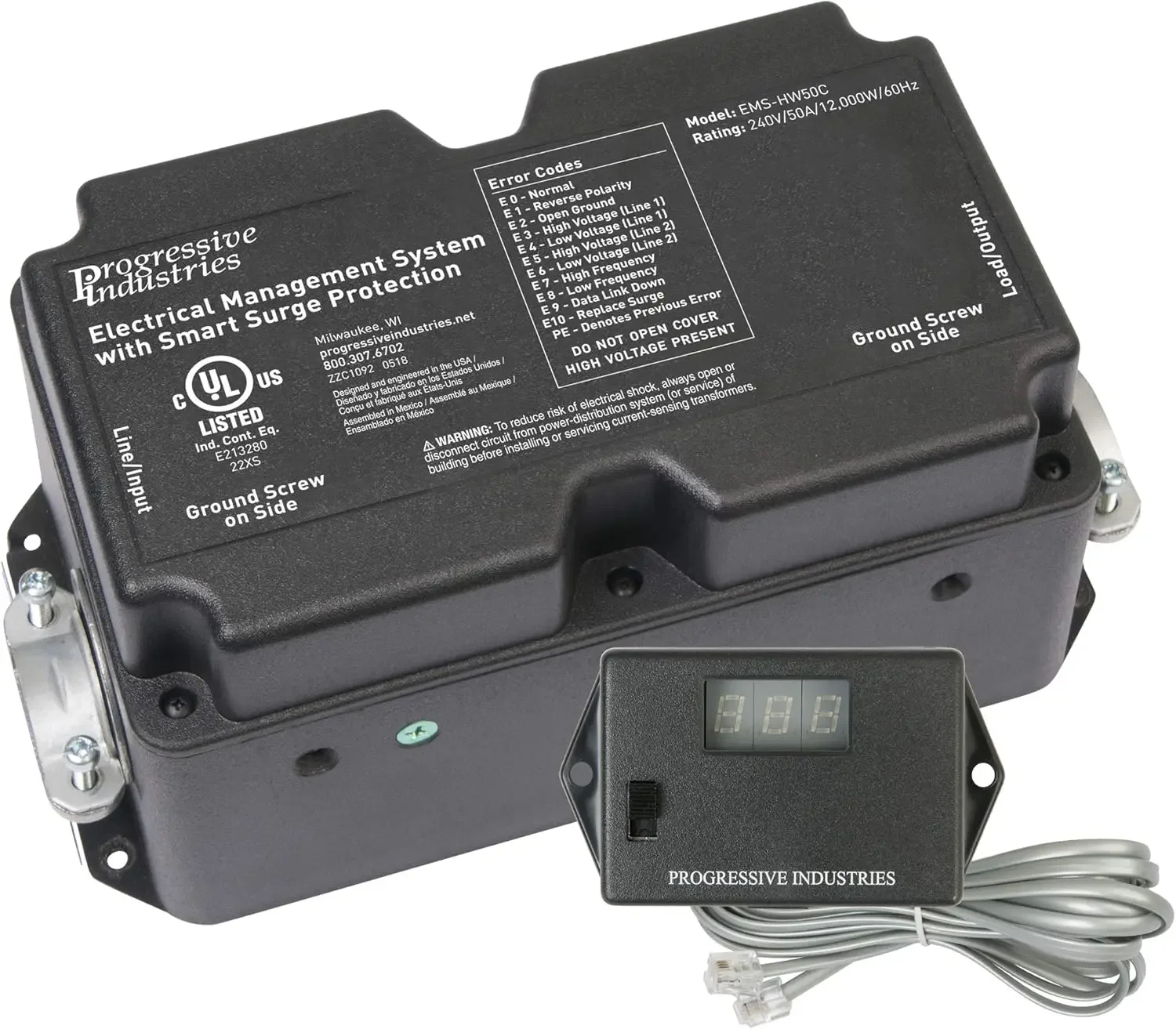 50 Amp Heavy Duty RV Surge Protector EMS — Surge Protection w/Integrated Display and Fault Detection — EMS-HW50C
50 Amp Heavy Duty RV Surge Protector EMS — Surge Protection w/Integrated Display and Fault Detection — EMS-HW50C
