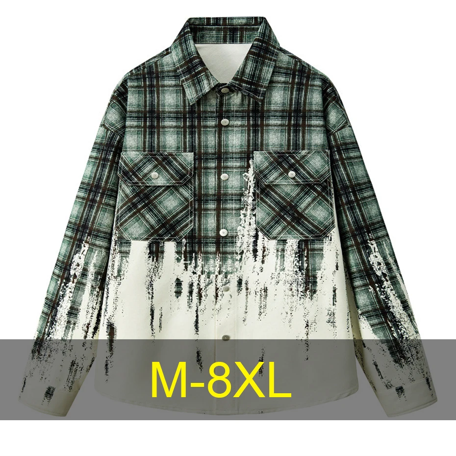 Gradient Plaid Shirt Men 8XL Plus Size Shirts Spring Autumn Long Sleeve Shirts Male Big Size 8XL
Gradient Plaid Shirt Men 8XL Plus Size Shirts Spring Autumn Long Sleeve Shirts Male Big Size 8XL