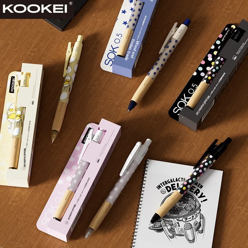 KOOKEI Oak Wooden Grip ST Tip Gel Pen 0.5mm Smooth Quick Dry Black Signature Pen Cute Polka Dot School Office Writing Supplies
KOOKEI Oak Wooden Grip ST Tip Gel Pen 0.5mm Smooth Quick Dry Black Signature Pen Cute Polka Dot School Office Writing Supplies