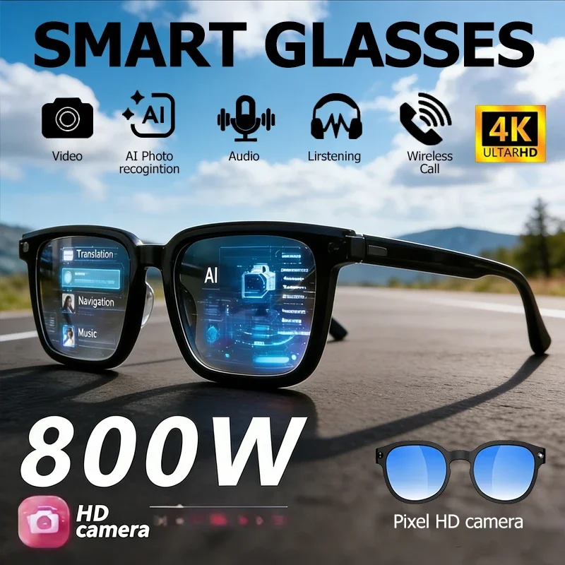 4K AI Smart Glasses with Camera, Anti-Shake Video Recording & WiFi Transmission, Real-Time Translation Smart Glasses
4K AI Smart Glasses with Camera, Anti-Shake Video Recording & WiFi Transmission, Real-Time Translation Smart Glasses