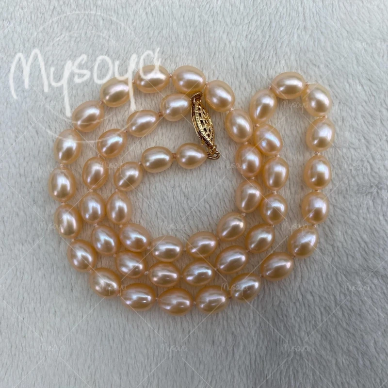 MYSOYA 7-8mm Pink Rice-shaped Freshwater Pearl Necklace for Girlfriend/ Mother, for Wedding/ Birthday/ Mother's Day Gift A0513
MYSOYA 7-8mm Pink Rice-shaped Freshwater Pearl Necklace for Girlfriend/ Mother, for Wedding/ Birthday/ Mother's Day Gift A0513