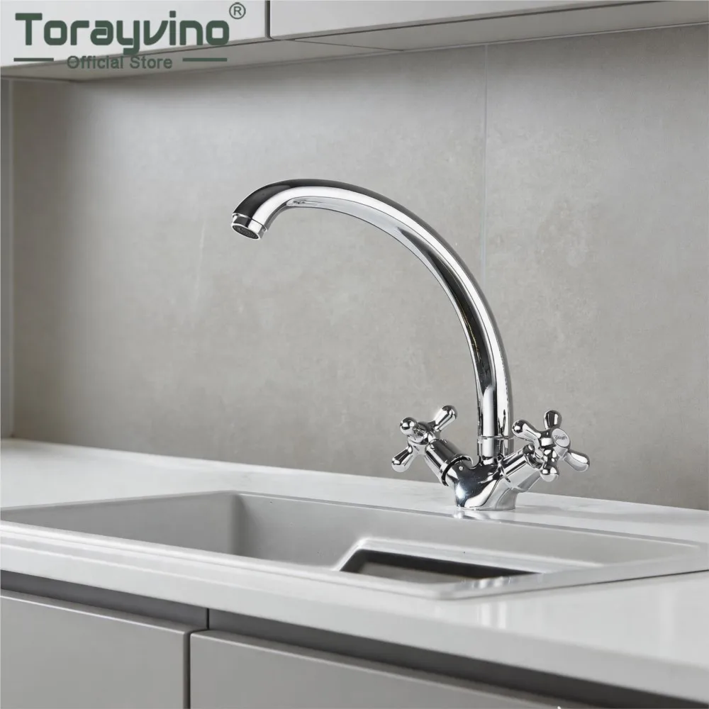 Torayvino Luxury Chrome Kitchen Faucet Polished Deck Mounted Single Hole Sink Mixer Water Tap Dual Handles Basin Faucets
Torayvino Luxury Chrome Kitchen Faucet Polished Deck Mounted Single Hole Sink Mixer Water Tap Dual Handles Basin Faucets