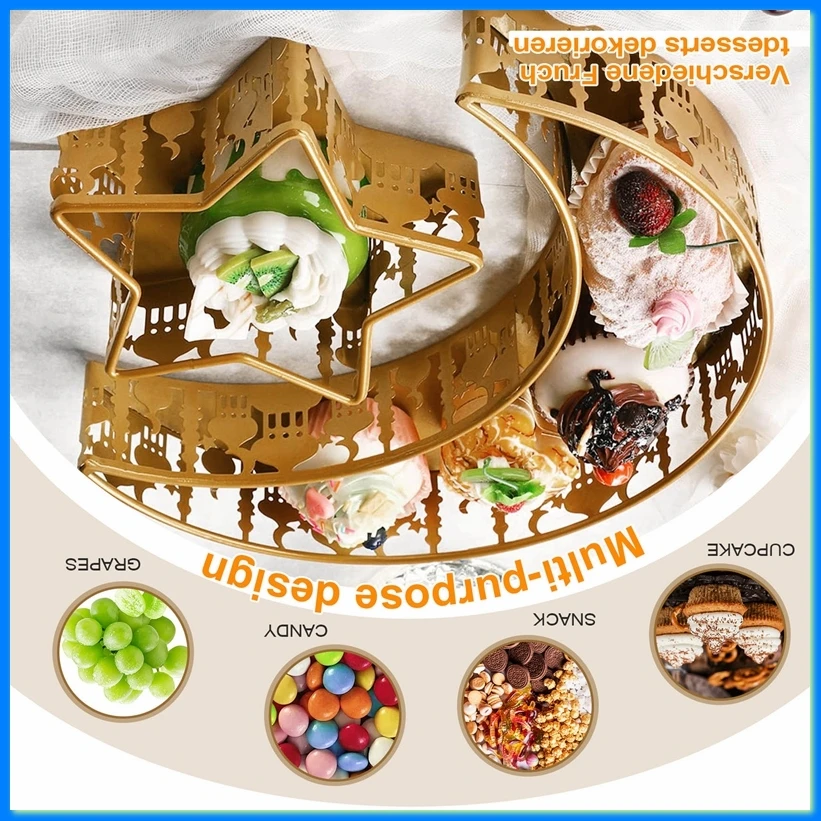 Eid Mubarak Food Trays Metal Moon Star Shaped Eid Mubarak Islam Muslim Food Serving Tray B-A57M
Eid Mubarak Food Trays Metal Moon Star Shaped Eid Mubarak Islam Muslim Food Serving Tray B-A57M
