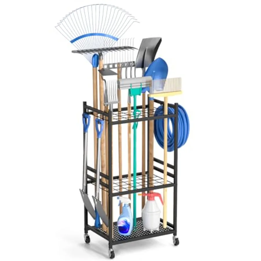 Garden Organizer With Wheels, Yard Tower Rack for Garage Storage, Up to 35 Long-Handled Tools, Sturdy Metal Steel Holder With 3
Garden Organizer With Wheels, Yard Tower Rack for Garage Storage, Up to 35 Long-Handled Tools, Sturdy Metal Steel Holder With 3