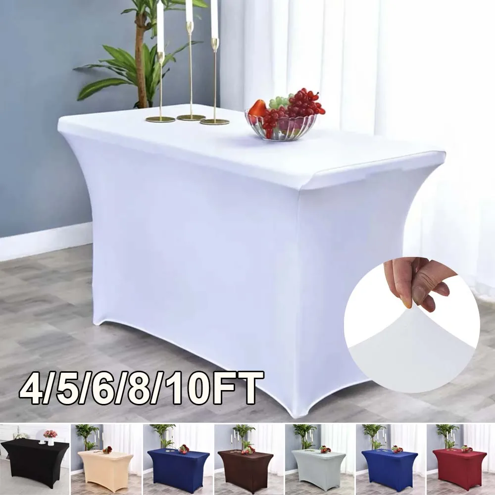 4/5/6/8/10FT Rectangular Stretch Fitted Tablecloth Solid Color Non-slip Wedding Table Covers for Hotel Party Outdoor Event Decor
4/5/6/8/10FT Rectangular Stretch Fitted Tablecloth Solid Color Non-slip Wedding Table Covers for Hotel Party Outdoor Event Decor