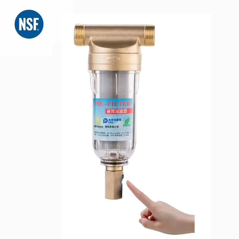 Household brass front water filter 40 micron sediment filter high efficiency water filtration
Household brass front water filter 40 micron sediment filter high efficiency water filtration