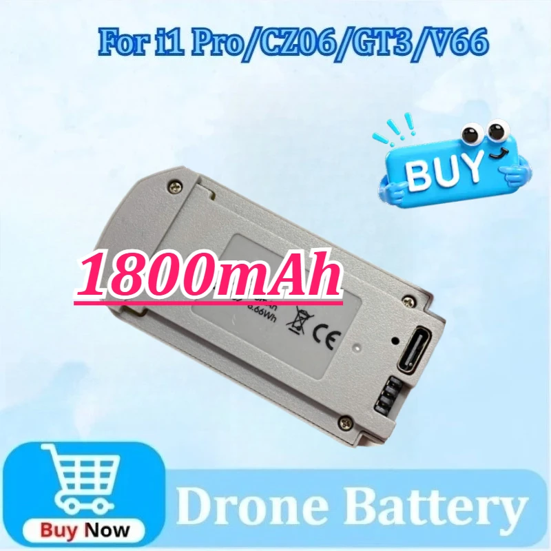 New 3.7V 1800mAh Replacement Drone Battery for I1 Pro/V66/GT3/CZ06 RC Quadcopter Accessory Parts Powerful Replacement Batteries 
New 3.7V 1800mAh Replacement Drone Battery for I1 Pro/V66/GT3/CZ06 RC Quadcopter Accessory Parts Powerful Replacement Batteries