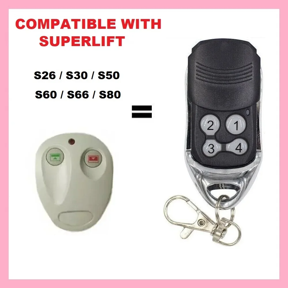 For Superlift S66 S80/SL1/SL2 /S26/S60 Garage Door Remote Control 433.92MHz Rolling Code Gate Openers Replacement
For Superlift S66 S80/SL1/SL2 /S26/S60 Garage Door Remote Control 433.92MHz Rolling Code Gate Openers Replacement