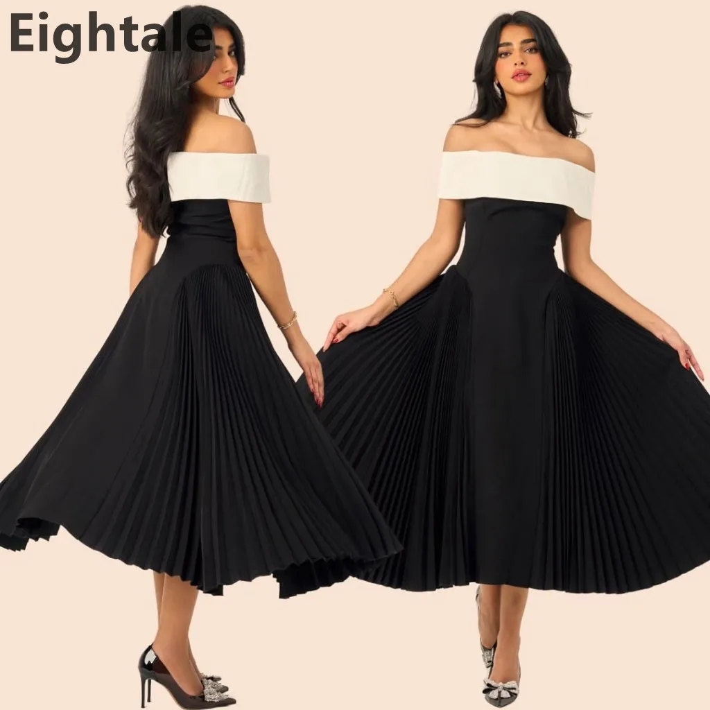 Eightale 2025 Tea Length Black Evening Dress For Wedding Party Contrast Color Prom Dress Saudi Arabic Party Gown Customized
Eightale 2025 Tea Length Black Evening Dress For Wedding Party Contrast Color Prom Dress Saudi Arabic Party Gown Customized