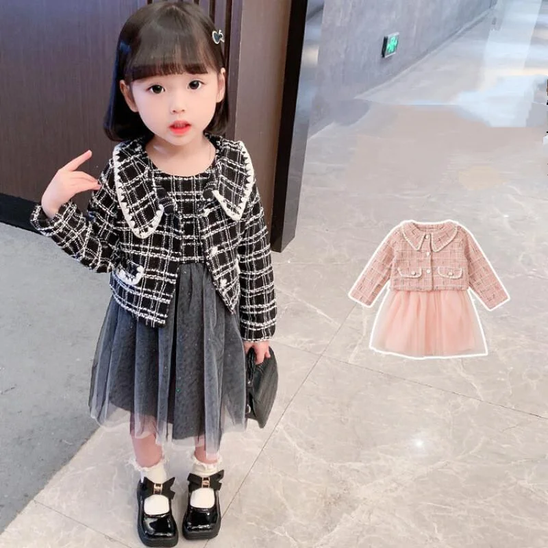 Hot Girl Autumn Skirt Coat Two-Piece Set Dress Jacket Tops Princess Dress Chiffon Skirt Child Kawaii Fashion New Casual Clothing
Hot Girl Autumn Skirt Coat Two-Piece Set Dress Jacket Tops Princess Dress Chiffon Skirt Child Kawaii Fashion New Casual Clothing