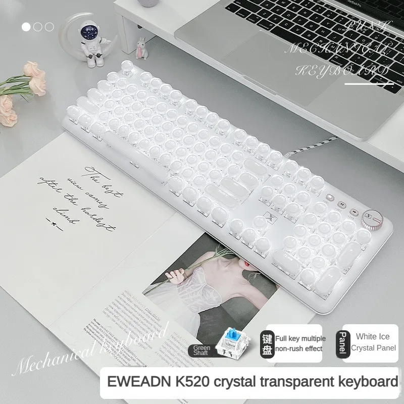 EWEADN K520 Wired Mechanical Keyboard Crystal Clear Ergonomic design PC Office Gaming Laptop Accessories 104key Keyboard Win Mac
EWEADN K520 Wired Mechanical Keyboard Crystal Clear Ergonomic design PC Office Gaming Laptop Accessories 104key Keyboard Win Mac