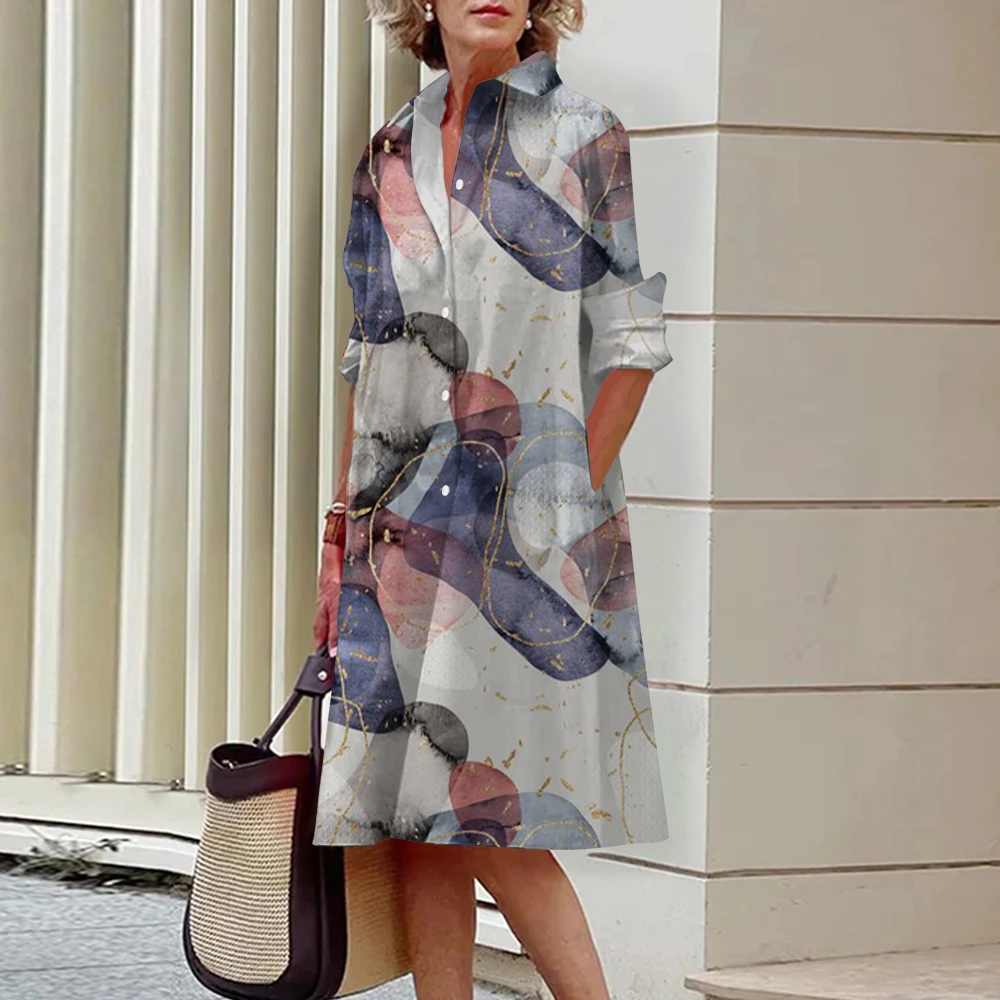 Summer Purchase Watercolor Print Long-sleeve Dress Casual Breathable Bingle-Breasted Shirt Dress Summer Women 2024 Brand New
Summer Purchase Watercolor Print Long-sleeve Dress Casual Breathable Bingle-Breasted Shirt Dress Summer Women 2024 Brand New