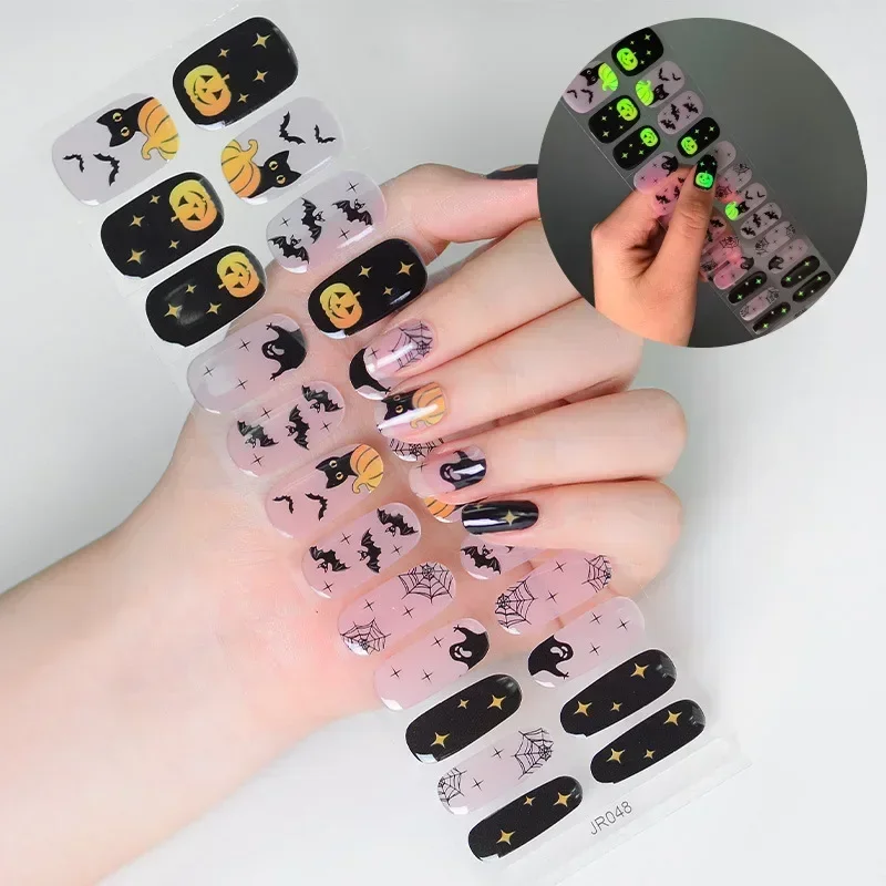 Halloween Theme Party Semi Cure Nail Wraps Luminescence Adhesive Waterproof Gel Nails Art Stickers for UV Lamp Need DIY Manicure
Halloween Theme Party Semi Cure Nail Wraps Luminescence Adhesive Waterproof Gel Nails Art Stickers for UV Lamp Need DIY Manicure