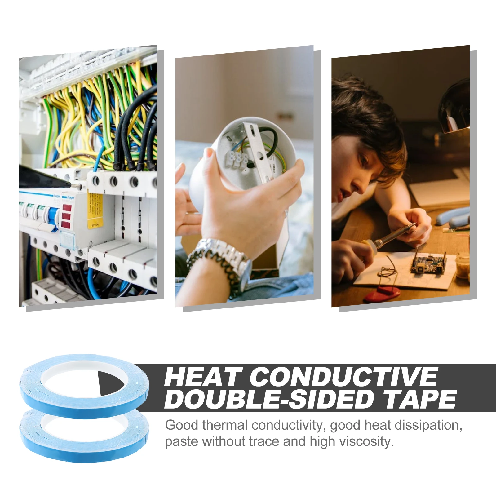 2 Rolls Thermal Conductive Double Sided Tape Blue Film White Glue for LED Strip Aluminum Substrate Heat Dissipation High
2 Rolls Thermal Conductive Double Sided Tape Blue Film White Glue for LED Strip Aluminum Substrate Heat Dissipation High