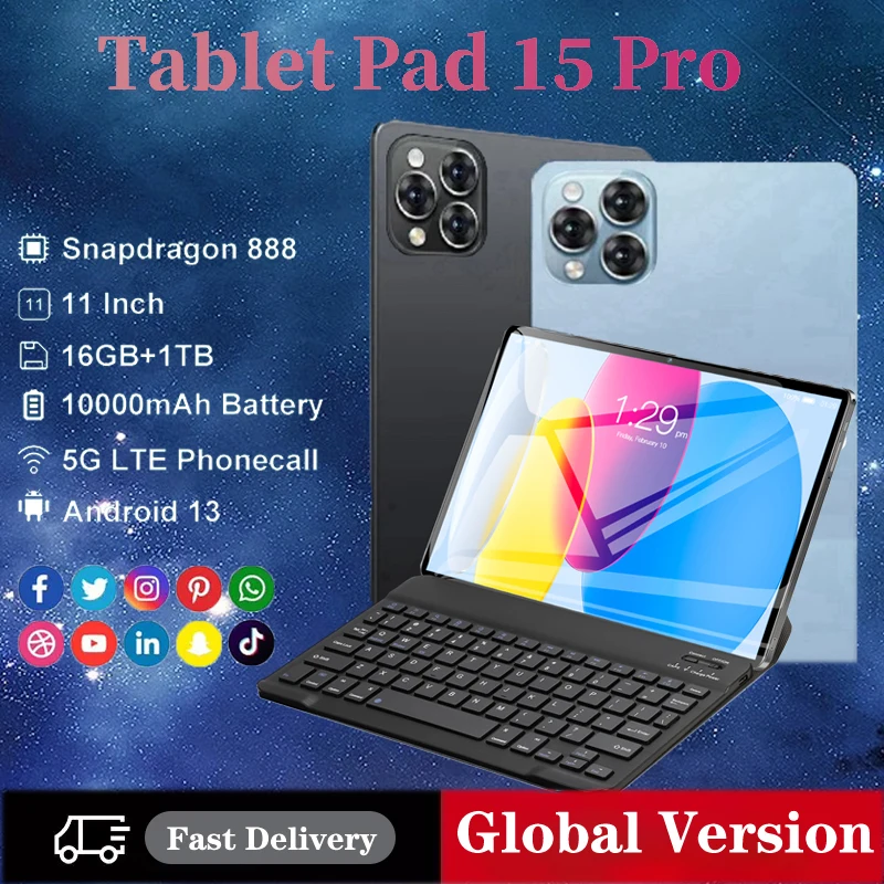 NEW Global Version Ml Pad 15 Pro Tablets Android 13 16GB 1024GB 11 Inch 5G Dual SIM GPS Bluetooth WiFi WPS Tablet PC 2024 Tab
NEW Global Version Ml Pad 15 Pro Tablets Android 13 16GB 1024GB 11 Inch 5G Dual SIM GPS Bluetooth WiFi WPS Tablet PC 2024 Tab
