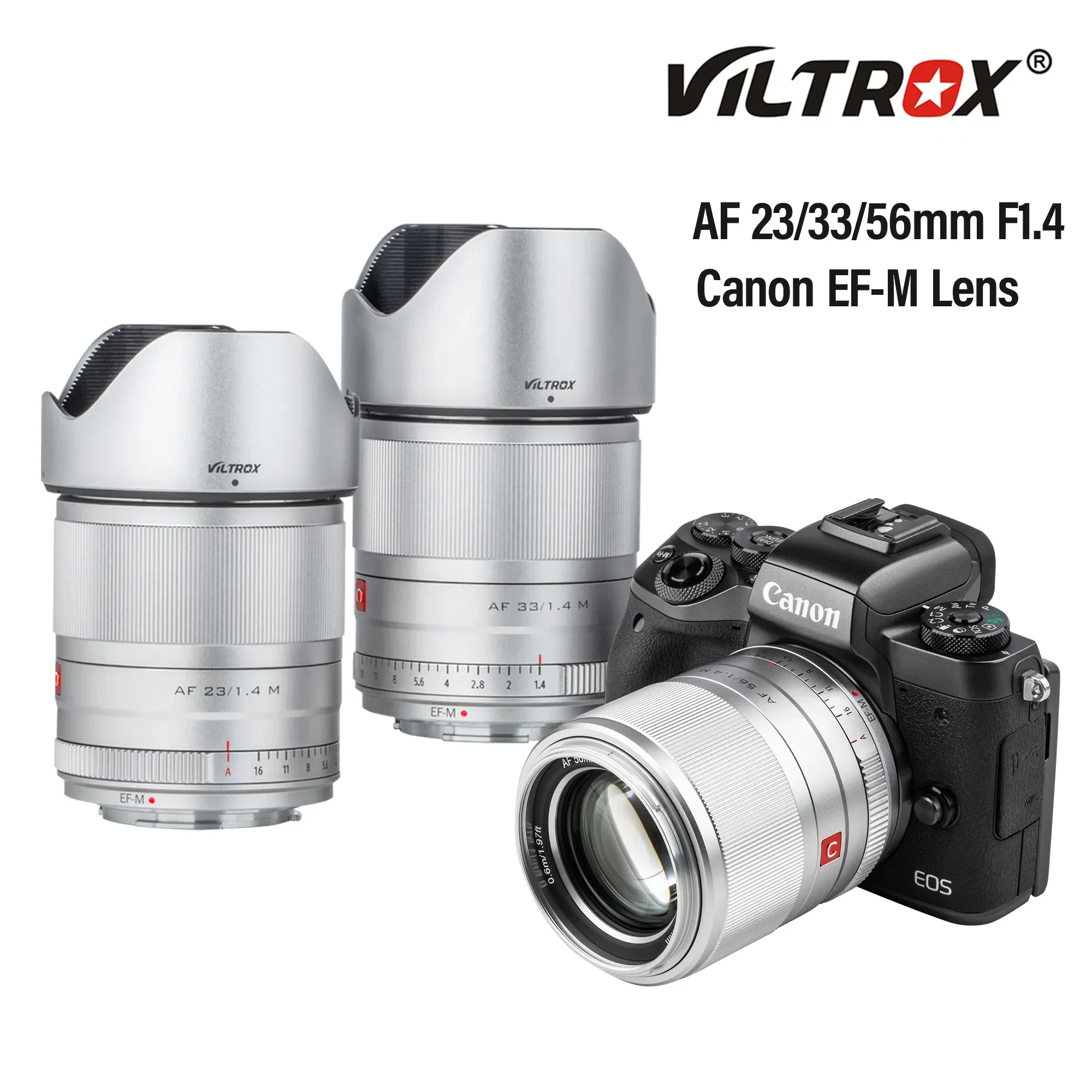 Viltrox For Canon EF-M Lens 23mm 33mm 56mm F1.4 Auto Focus Portrait Wide Angle Lens APS-C Canon EOS M Camera M5 M6 M100 M200 M50
Viltrox For Canon EF-M Lens 23mm 33mm 56mm F1.4 Auto Focus Portrait Wide Angle Lens APS-C Canon EOS M Camera M5 M6 M100 M200 M50