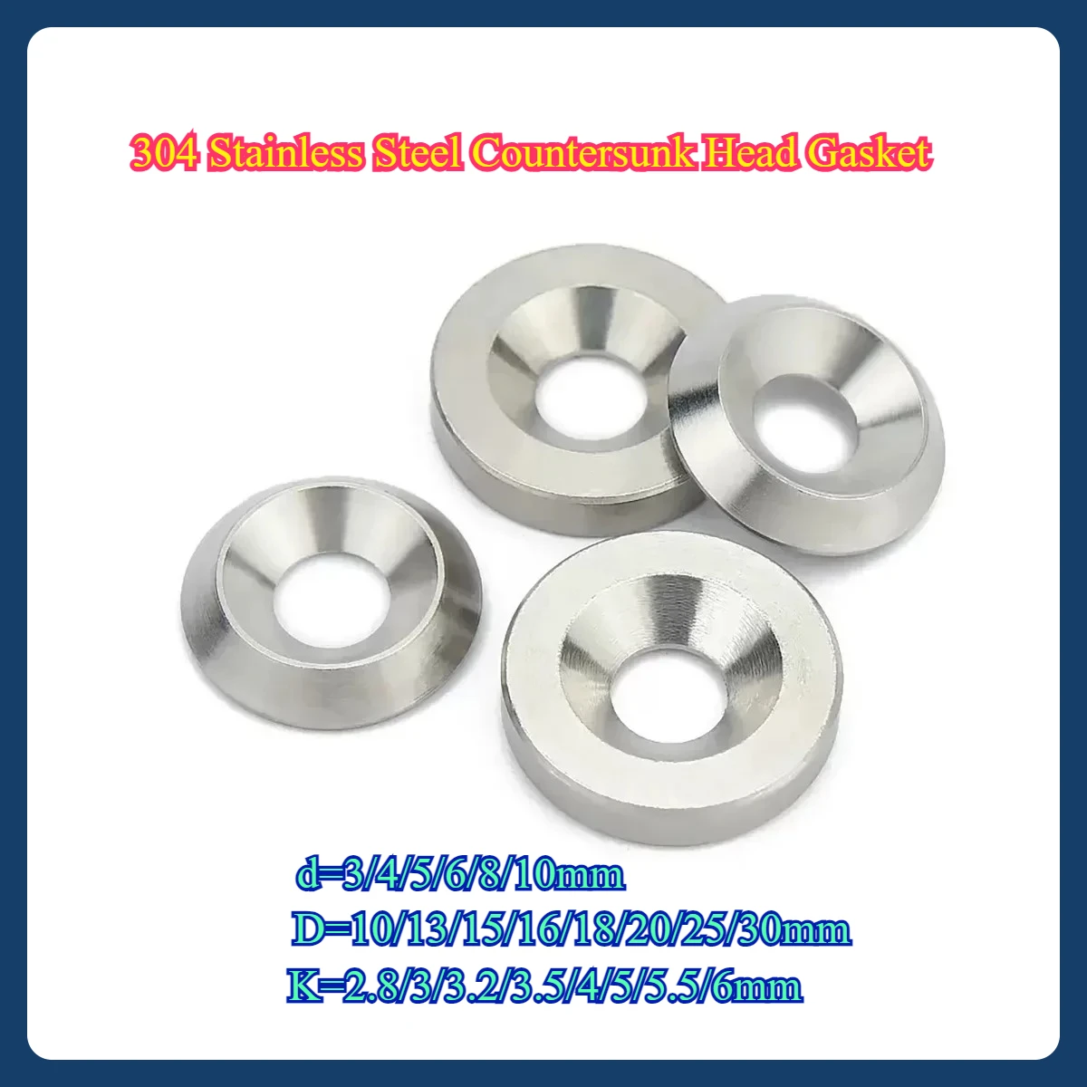304 Stainless Steel Countersunk Head Gasket/Bowl Type Solid Counterbore Gasket/Concave Convex Gasket/Fish Eye Gasket M4-M10
304 Stainless Steel Countersunk Head Gasket/Bowl Type Solid Counterbore Gasket/Concave Convex Gasket/Fish Eye Gasket M4-M10