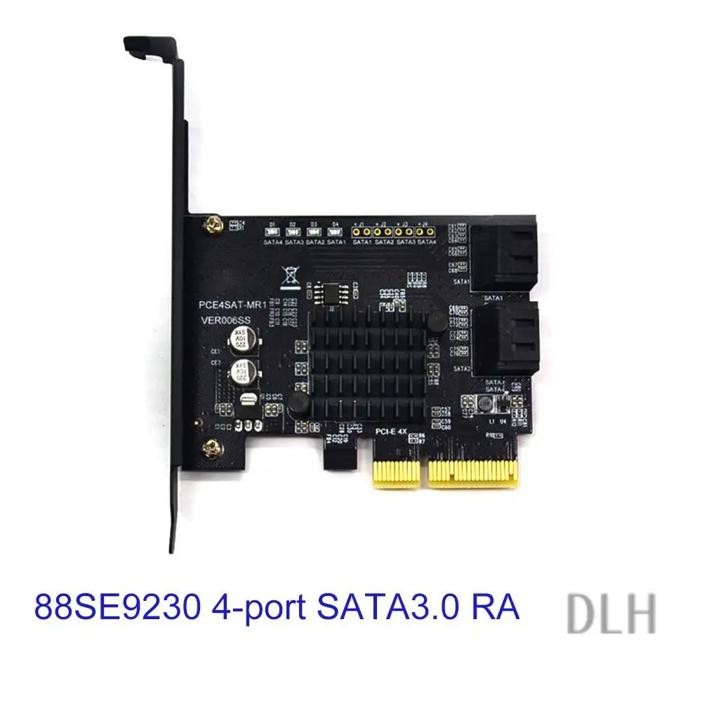 VO-PCI-E4 Ports Expansion Card Sata Controller Card PCI To SATA 3.0 88SE9230 Extended IPFS Hard Disk RAID Card+SATA Cable
VO-PCI-E4 Ports Expansion Card Sata Controller Card PCI To SATA 3.0 88SE9230 Extended IPFS Hard Disk RAID Card+SATA Cable