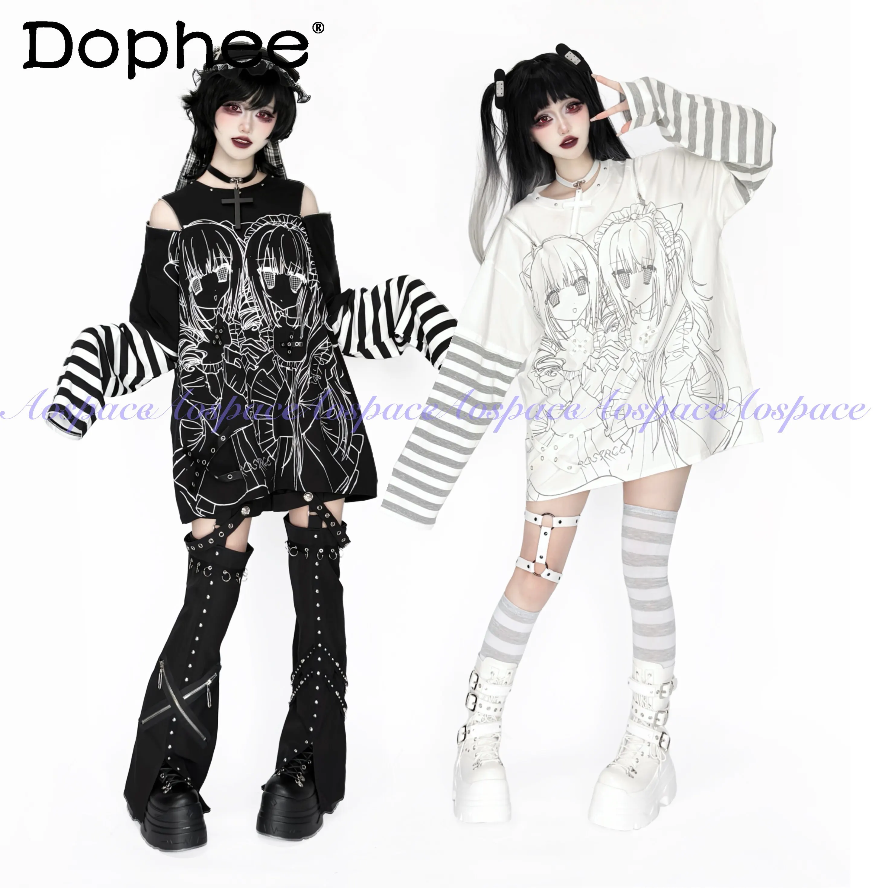 Lolita original design off-the-shoulder long-sleeved T-shirt y2k subculture goth style sweet cool girl casual crew neck T-shirt
Lolita original design off-the-shoulder long-sleeved T-shirt y2k subculture goth style sweet cool girl casual crew neck T-shirt