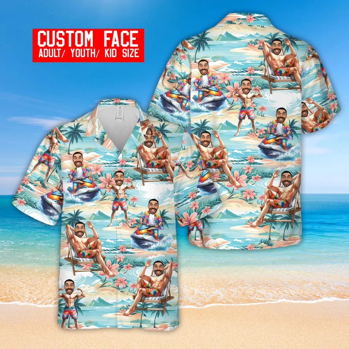 Personalized Custom Face Hawaiian Shirt Add Your Photo Beach Scenes Print Funny Print Aloha Shirt For Holiday Party Trip Gifts
Personalized Custom Face Hawaiian Shirt Add Your Photo Beach Scenes Print Funny Print Aloha Shirt For Holiday Party Trip Gifts