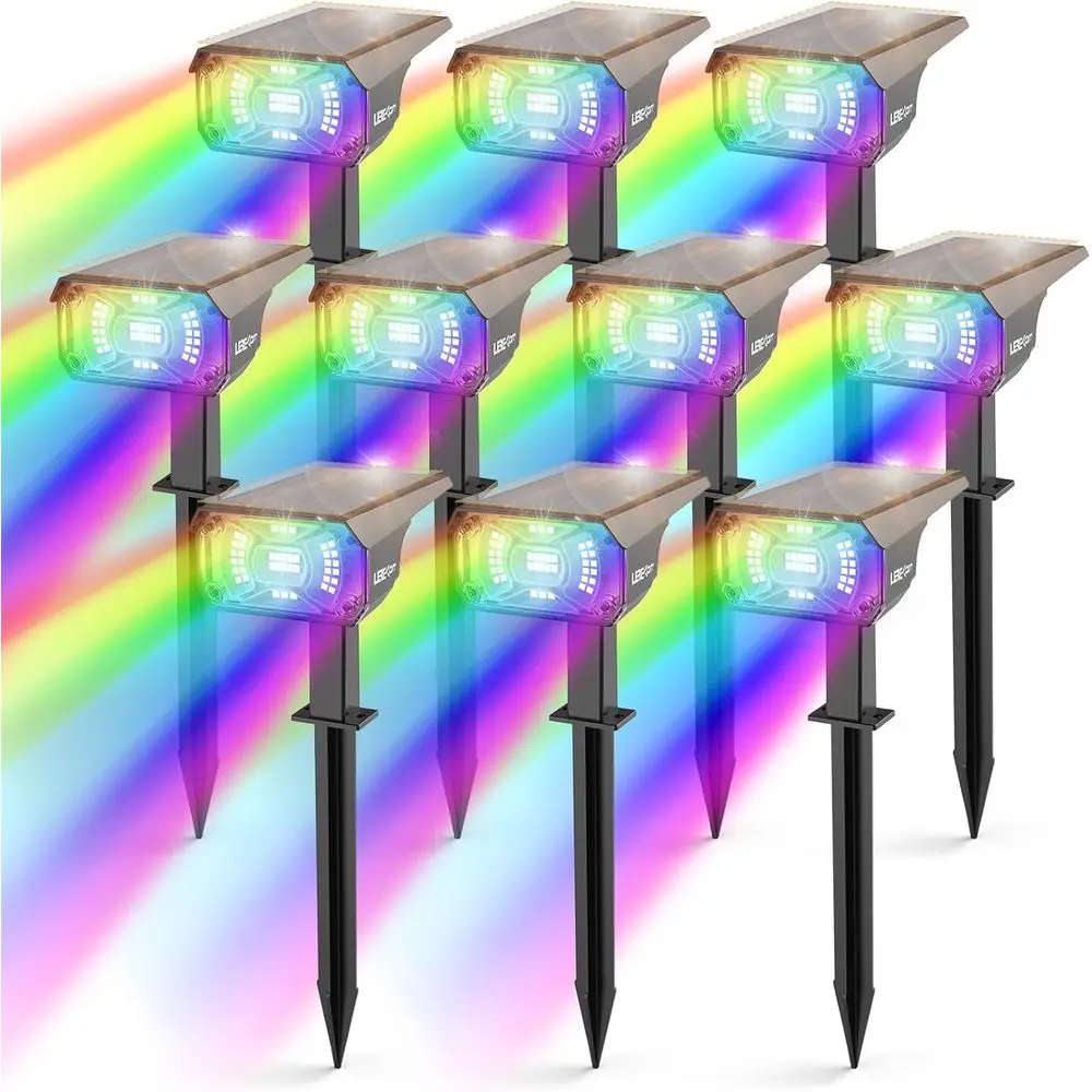 Уличные светильники с изменением цвета, IP65, водонепроницаемые, с 9 лампочками, цветное ландшафтное освещение, автоматическое включение/выключение.
Уличные светильники с изменением цвета, IP65, водонепроницаемые, с 9 лампочками, цветное ландшафтное освещение, автоматическое включение/выключение.