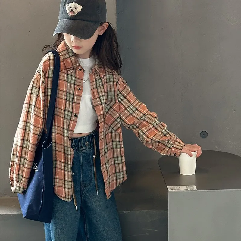 Trendy Plaid Long Sleeve Shirt for Girls New Autumn Wear Children's Clothing Thin Outerwear Early Autumn Top for Medium Large...
Trendy Plaid Long Sleeve Shirt for Girls New Autumn Wear Children's Clothing Thin Outerwear Early Autumn Top for Medium Large...