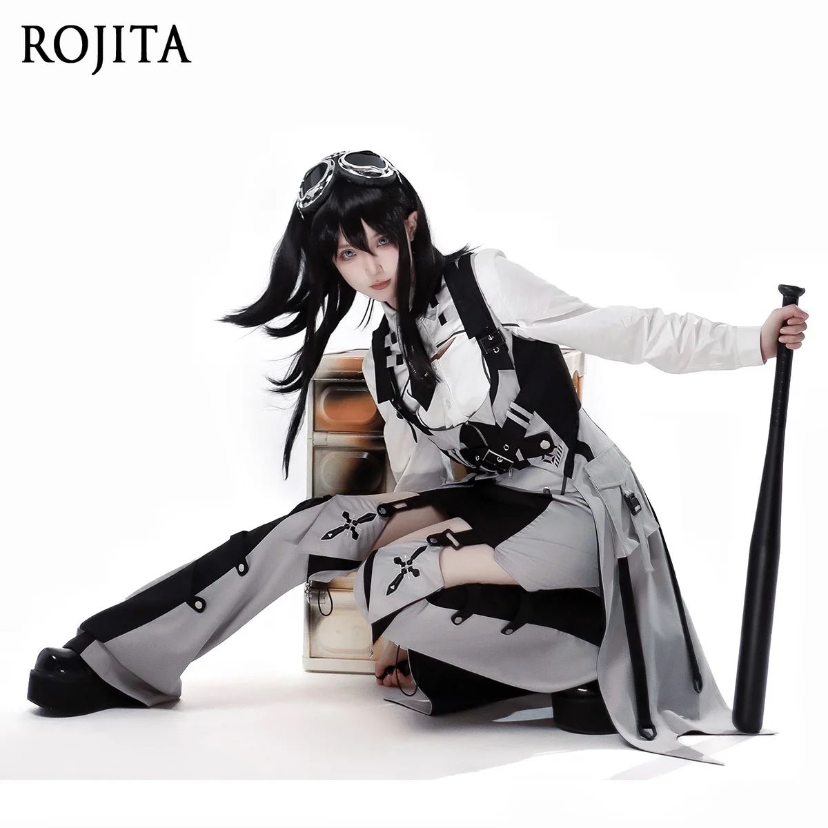 Lolita Long Sleeve White Shirt Sets Futuristic Hunting Style Mini Skirt Embroidered Color Block Leg Warmers Goth Lolita Clothes
Lolita Long Sleeve White Shirt Sets Futuristic Hunting Style Mini Skirt Embroidered Color Block Leg Warmers Goth Lolita Clothes