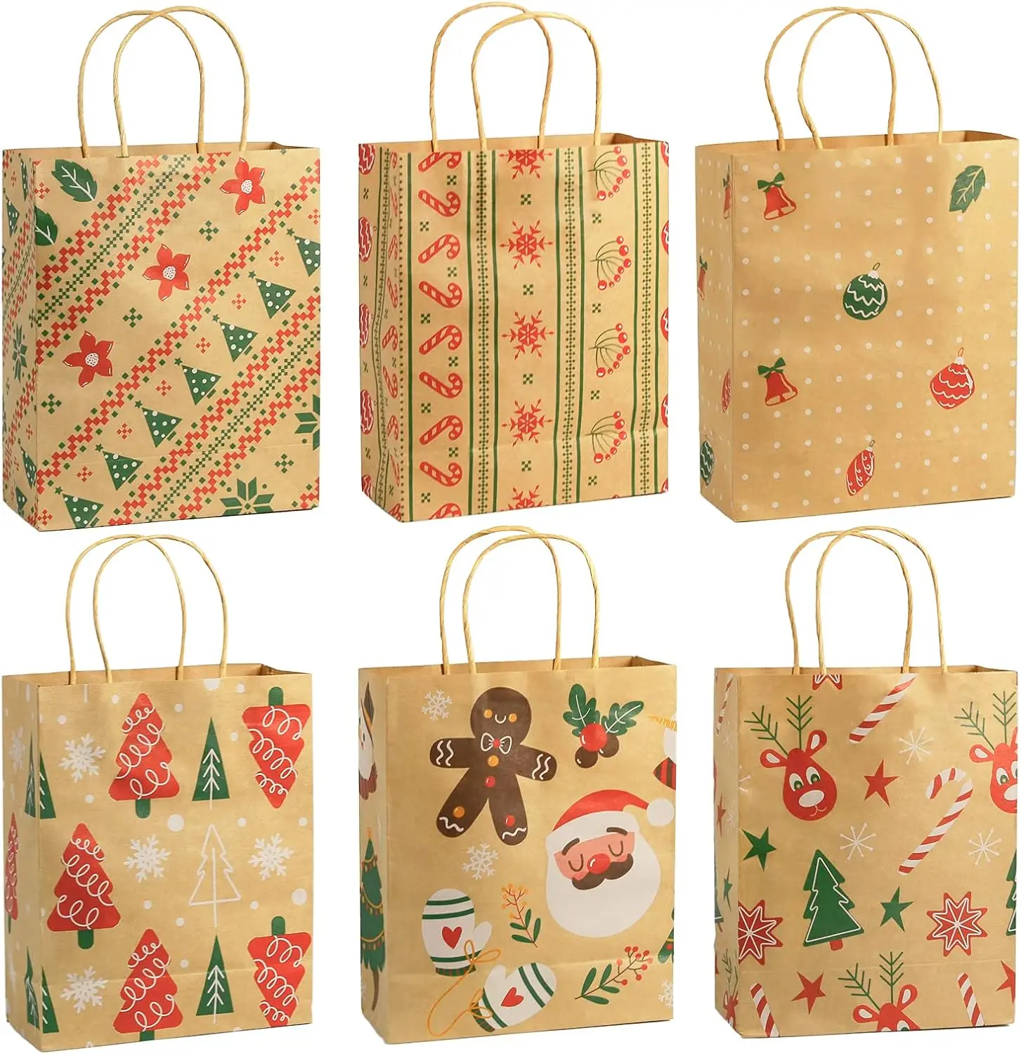 24 PCS Christmas Gift Bags Kraft Holiday Wrapping Paper Bags with Christmas Prints for Holiday Party Favors Xmas Gift Box Packag
24 PCS Christmas Gift Bags Kraft Holiday Wrapping Paper Bags with Christmas Prints for Holiday Party Favors Xmas Gift Box Packag