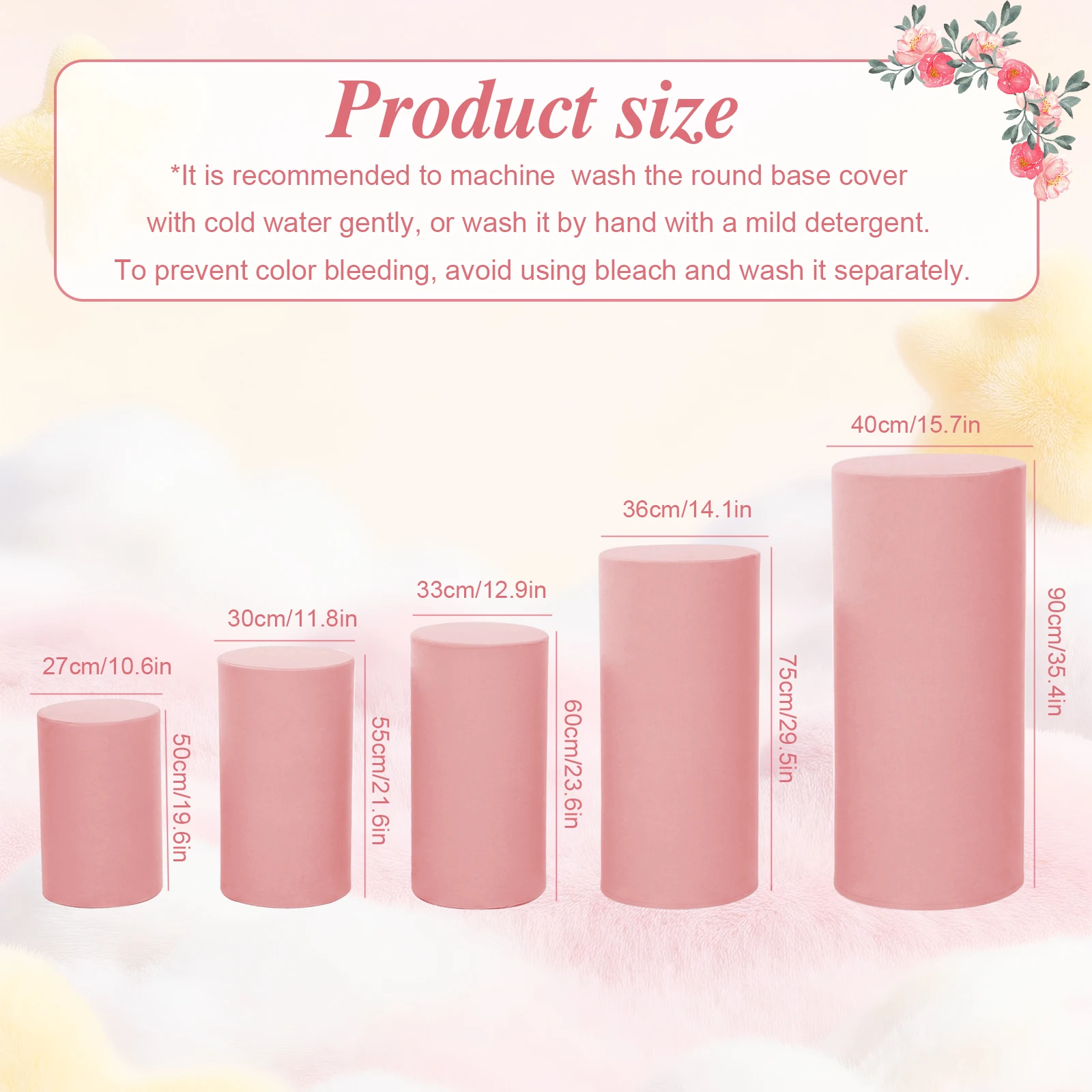 5Pcs Round Spandex Display Pedestal Covers Reusable Elastic Cloth Pillar Plinth Cover for Birthday Wedding Party Reception Decor
5Pcs Round Spandex Display Pedestal Covers Reusable Elastic Cloth Pillar Plinth Cover for Birthday Wedding Party Reception Decor