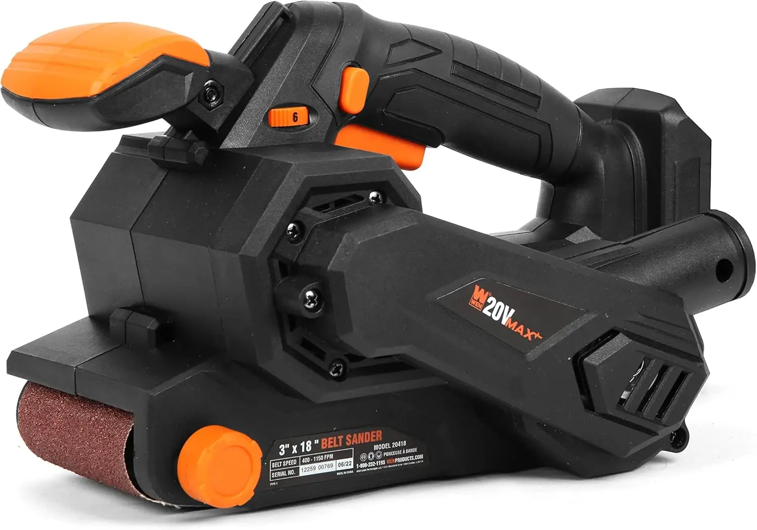 20V Max Cordless Belt Sander, Variable Speed 400-1150 FPM, Handheld Portable, Tool Only
20V Max Cordless Belt Sander, Variable Speed 400-1150 FPM, Handheld Portable, Tool Only