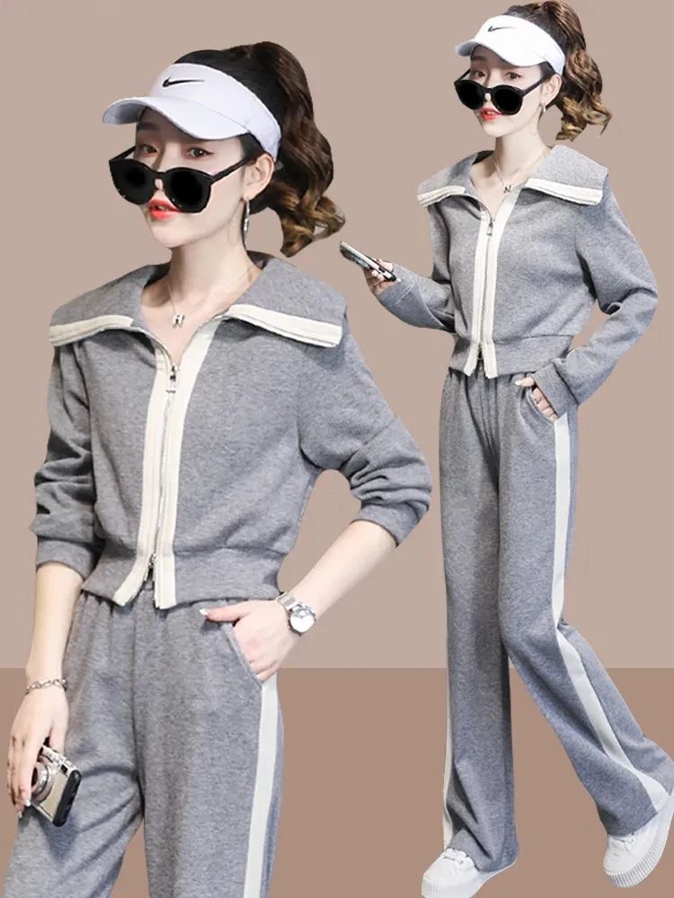 Sports and Leisure Set Spring and Autumn Women's Wear 2023 New Coat Wide Leg Pants Fashion and Fashionable Two Piece Set Female
Sports and Leisure Set Spring and Autumn Women's Wear 2023 New Coat Wide Leg Pants Fashion and Fashionable Two Piece Set Female