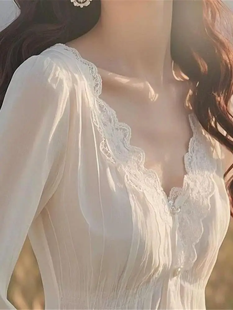 Ele White Lace V-Ne irt Faionable Шикарный коврик Роскошный антивозрастной элитный коврик Весенний сезон Женский irt
Ele White Lace V-Ne irt Faionable Шикарный коврик Роскошный антивозрастной элитный коврик Весенний сезон Женский irt