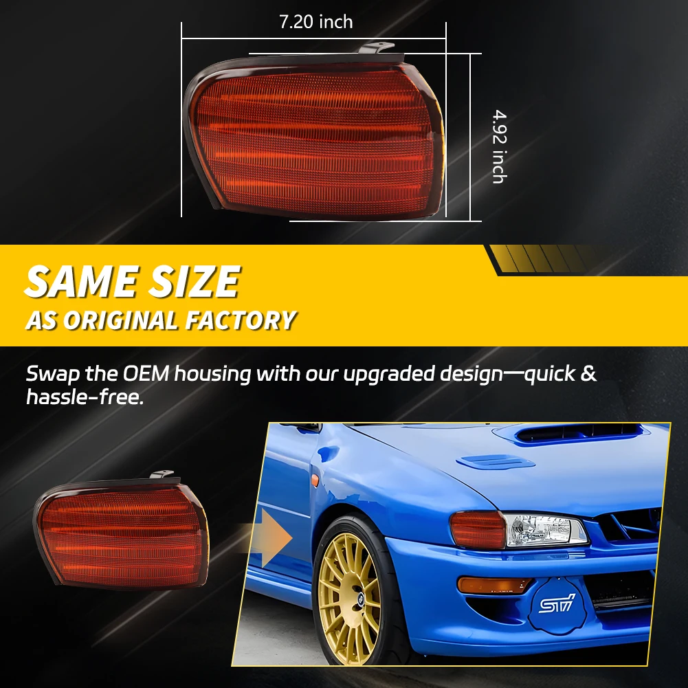 2X For 1995 1996 1997 1998 1999 2000 2001 Subaru Impreza WRX Front Corner Side Marker Light Parking Light Turn Signal Light LED
2X For 1995 1996 1997 1998 1999 2000 2001 Subaru Impreza WRX Front Corner Side Marker Light Parking Light Turn Signal Light LED